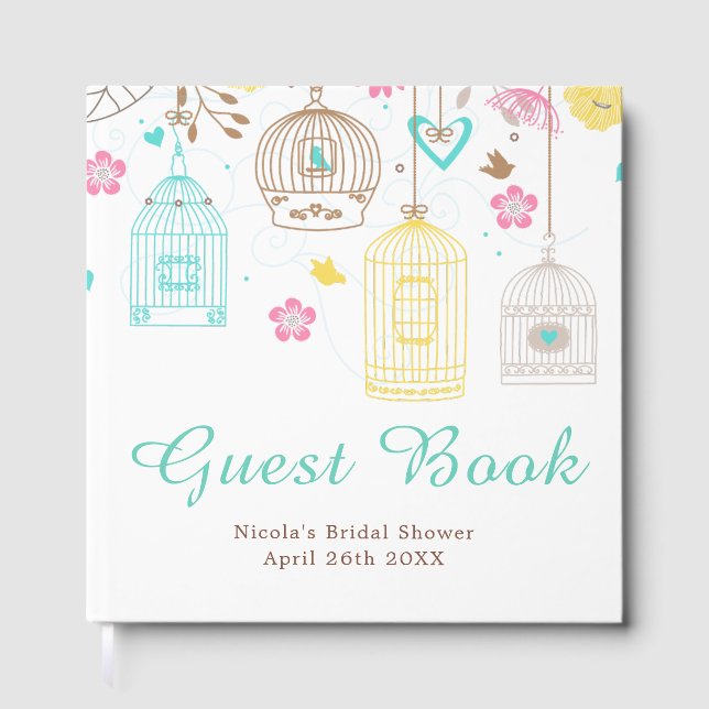 Livre D'or Elegant Floral Yellow and Pink Bridal Shower (Recto)