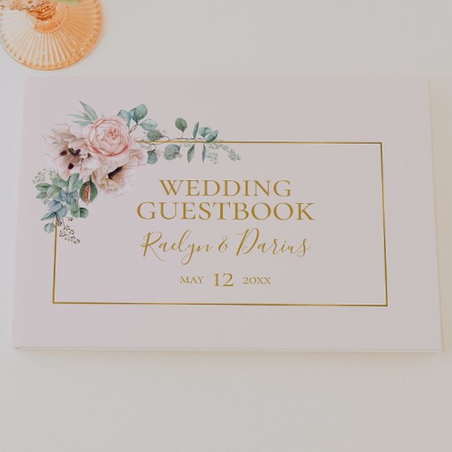 Livre D'or Élégant flou | Pastel Mariage Guest Book (Créateur téléchargé)