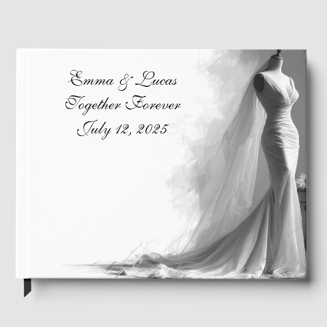 Livre D'or Elegant Foil Guestbook – Romantic Wedding  (Recto)