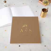 Élégant Ginkgo Feuilles Mocha Mariage Brown Foil