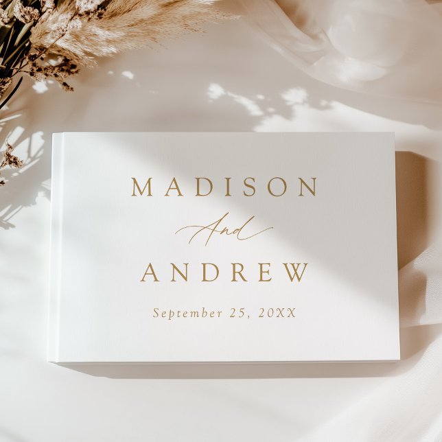 Livre D'or Elegant Gold Calligraphy Mariage photo (Créateur téléchargé)