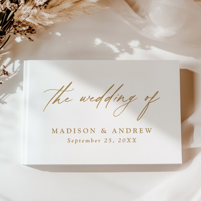 Livre D'or Elegant Gold Calligraphy Mariage photo (Créateur téléchargé)