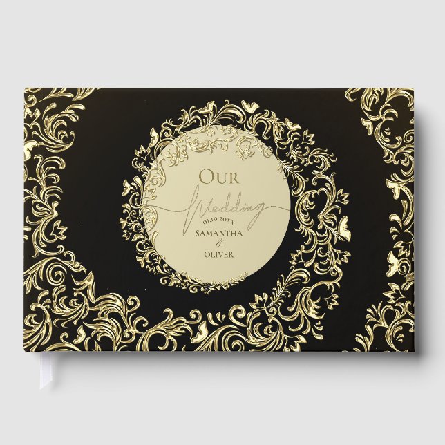 Livre D'or Elegant Gold Mariage damassé (Recto)