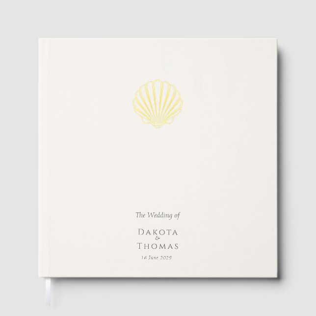 Livre D'or Elegant Gold Seashell Wedding (Recto)