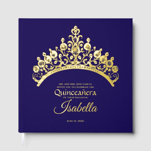 Livre D'or Elegant Gold Tiara Crown Quinceañera Birthday (Recto)