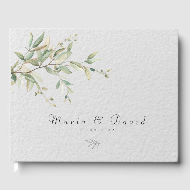 Livre D'or Elegant Greenery Botanical Wedding Invitation (Recto)