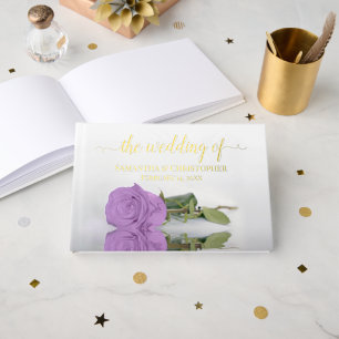 Livre D'or Élégant Lilac violet Rose petit Mariage huile