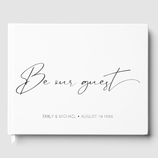 Livre D'or Élégant Mariage de calligraphie sophistiqué (Recto)