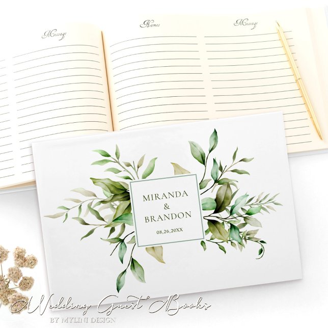 Livre D'or Élégant Mariage de feuillage Eucalyptus Vert Sage (Créateur téléchargé)