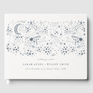 Livre D'or Élégant Mariage de la Lune de nuit étoilée de la M