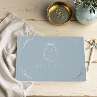 Livre D'or Élégant Mariage de monogramme à main et à ruban