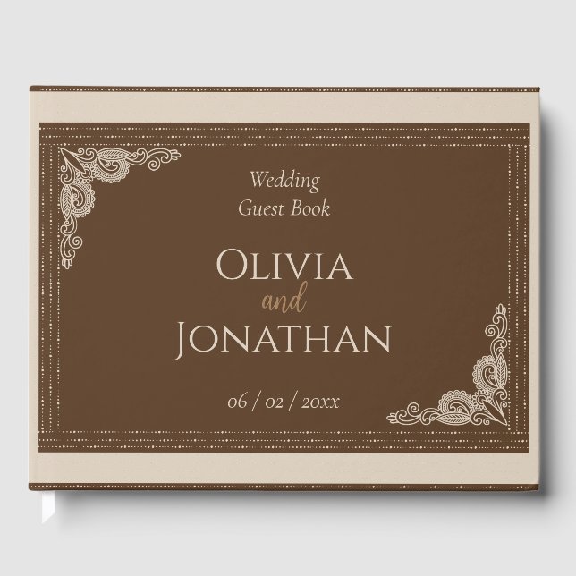 Livre D'or Élégant Mariage en bronze élégant (Recto)