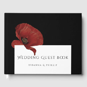 Livre D'or Élégant Mariage floral de pavot rouge