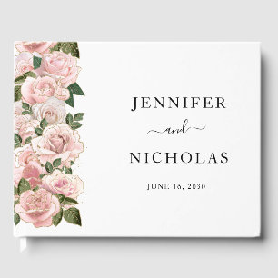 Livre D'or Élégant mariage floral rose paonée rose