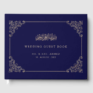 Livre D'or Élégant Mariage musulman musulman bleu