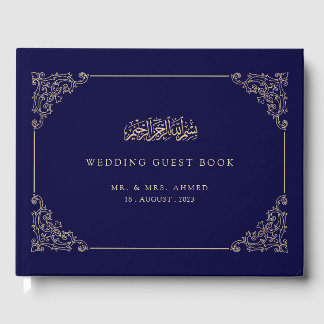 Livre D'or Élégant Mariage musulman musulman bleu