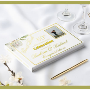Livre D'or Élégant Mariage photo Anniversaire de la fête Gold