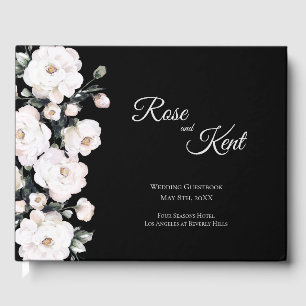 Livre D'or Élégant Mariage Rose noir blanc