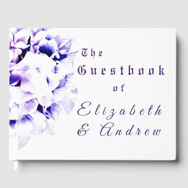 Livre D'or Élégant Mariage Violets (Recto)