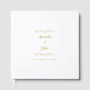 Livre D'or Élégant minimaliste Gold Chic Calligraphie Mariage