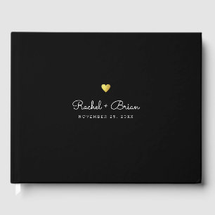 Livre D'or Élégant minimaliste mariage noir chic