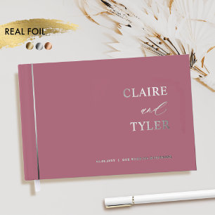 Livre D'or Élégant, minimaliste vrai huile et Mariage Bourgog