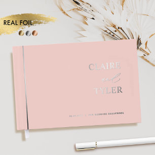 Livre D'or Élégant, minimaliste vrai huile et Mariage rose