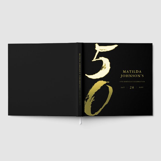 Livre D'or Elegant Modern Typography 50th Birthday  (Complet)