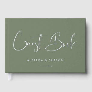 Livre D'or Élégant & moderne mariage de papier foncé & argent