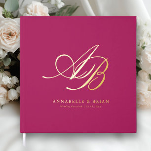 Livre D'or Élégant, Monogramme, Mariage