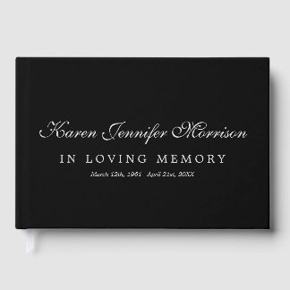 Livre D'or Elegant Name Gray Script Black In Loving Memory