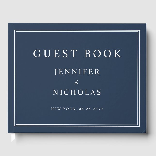 Livre D'or Elegant Navy Blue Wedding (Recto)