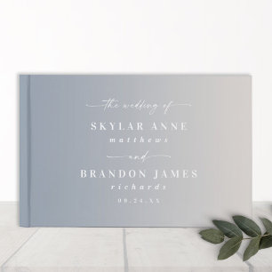 Livre D'or Elégant Ombre Dusty Blue & Off-White Mariage