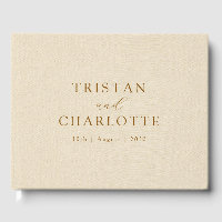 Elégant Or BronzeTypographie Champagne Faux Linen