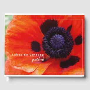 Livre D'or Élégant Pavot Orange Floral Location