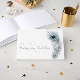 Livre D'or Elégant Peacock Feather Wedding Day