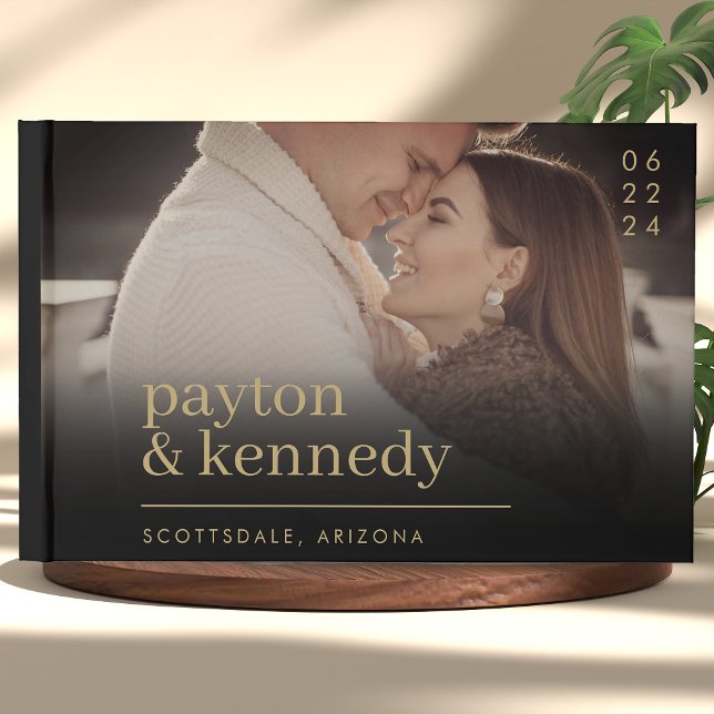 Livre D'or Élégant Personnalisé Avec Nom Et Mariage Photo (Créateur téléchargé)