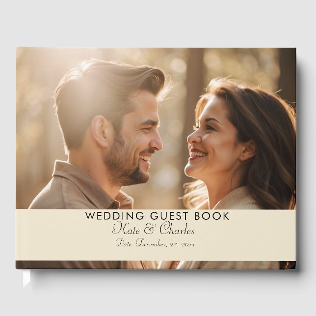 Livre D'or Elégant Photo moderne Code Qr personnalisé (Recto)