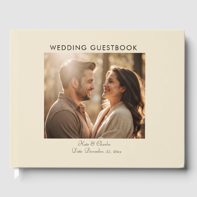 Livre D'or Elégant Photo moderne Code Qr personnalisé (Recto)