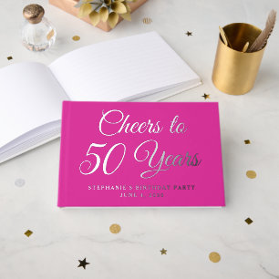 Livre D'or Elégant Pink Foil encourage à 50 ans