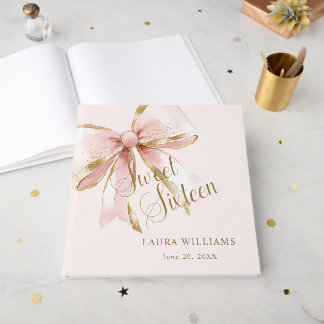 Livre D'or Elegant Pink & Gold Sweet Sixteen Birthday