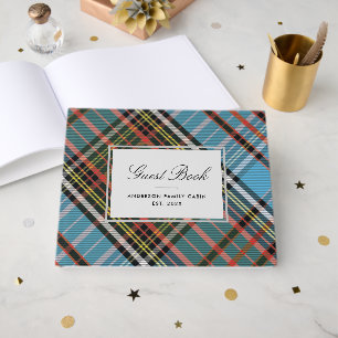 Livre D'or Élégant Plaid Rustic Family Cabine Tartan
