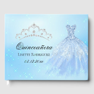 Livre D'or Élégant Quinceanera Bleu Bébé