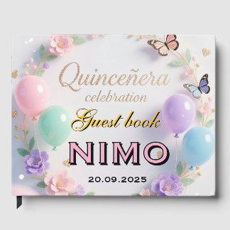 Livre D'or Elegant Quinceañera personalized name and date