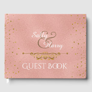 Livre D'or Elégant Rose Gold Foil Mariage Confetti Dots