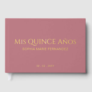 Livre D'or Elégant Rose moderne Gold Photo Quinceañera