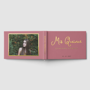 Livre D'or Elégant Rose moderne Gold Photo Quinceañera