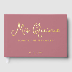 Livre D'or Elégant Rose moderne Gold Quinceañera