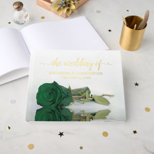 Livre D'or Élégant Rose vert émeraude Moyenne Mariage huile