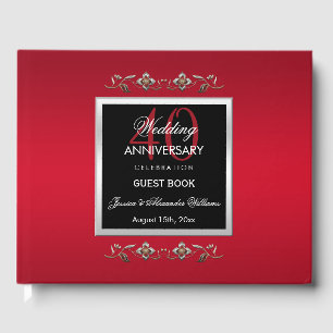 Livre D'or Elégant Ruby Gemstones 40e anniversaire de Mariage